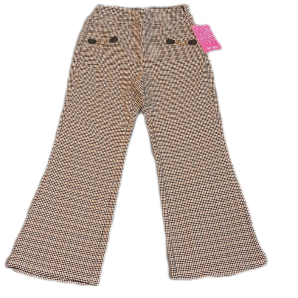 Brown & Black Checkered Wide Leg Pants, Stretchy, Womens Large, Mia Rose NWT - Picture 14 of 14
